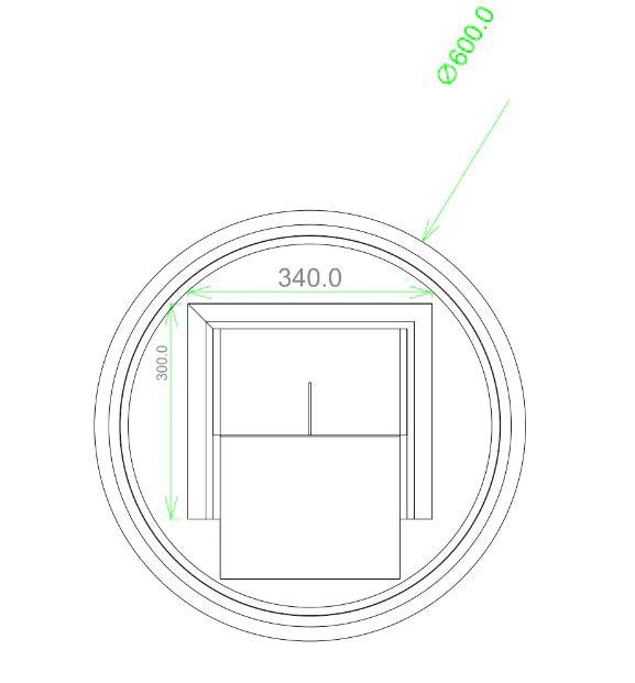 Round Frameless LED Mirror (Back Lit) with Demister 600mm / 750mm / 900mm