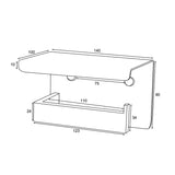 Toilet Roll Holder with Shelf - Chrome / Black