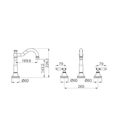 Nero York Basin Tap Set (Quarter Turn) - Various Colours