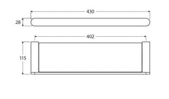 Fienza Empire Slim Shower Shelf Glass Chrome (88907) - Stock Clearance