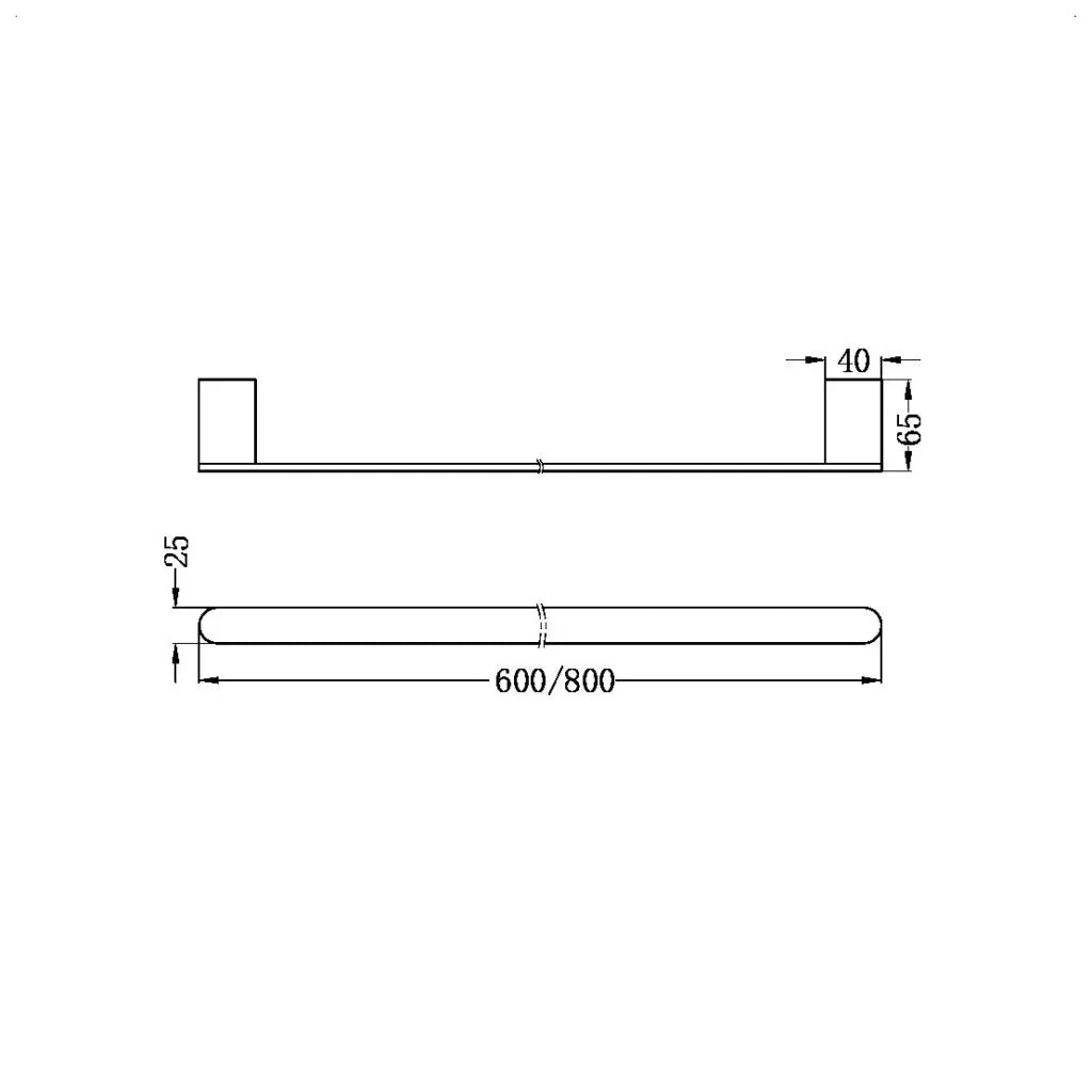 Bianca Single Towel Rail 600mm / 800mm - Various Colours