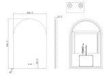Arched Shape LED Mirror Touch-on switch 600x900mm - Frameless