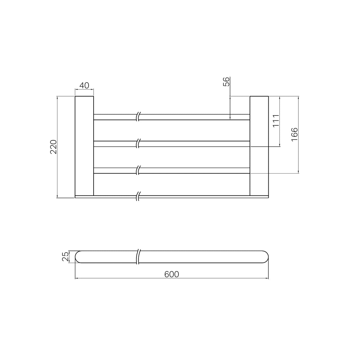 Nero Bianca Towel Rack (4 Bars) - Various Colours