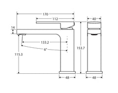 Brushed Gold Square Basin Mixer - Floor Display Clearance