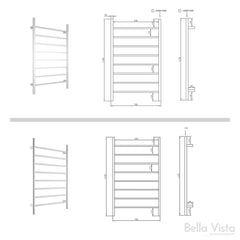 Chrome Square Towel Ladder (8 Bars) - Stock Clearance