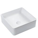 Cielo Fluted Above Counter Ceramic Basin 375x375mm - Various Colours
