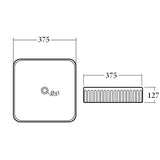 Cielo Fluted Above Counter Ceramic Basin 375x375mm - Various Colours