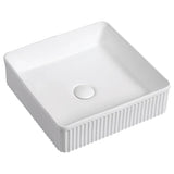 Cielo Fluted Above Counter Ceramic Basin 375x375mm - Various Colours