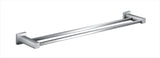 Square Double Towel Rail 600mm / 750mm / 900mm - Chrome / Black
