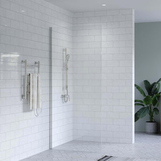 SS08/17 Walk In Shower Screen (2000mm High) with Wall Channel - Various Colours & Sizes
