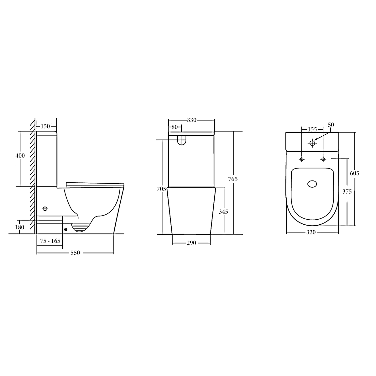 Junior Back To Wall Rimless Flush Toilet Suite with Soft Close Seat - White (4 Star)