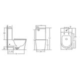 BM Junior Back To Wall Rimless Flush Toilet Suite with Soft Close Seat - White (4 Star)