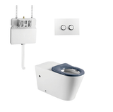 Ambulant Height Accessible Disabled Back To Wall Inwall Cistern Rimless Toilet Suite with Soft Close Seat - White (4 Star)