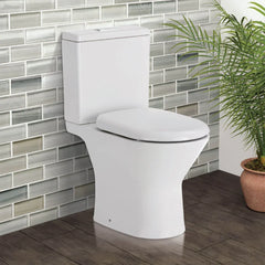 Closed Coupled Rimless Flush Skew Pan Connection Toilet Suite with Soft Close Seat - White (4 Star)