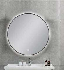 Round Framed LED Mirror with Demister 750mm - Various Colours Frame