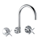 Wall Laundry/Kitchen/Bath Tap Set with Swivel Spout - Chrome