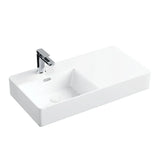 Quasar Large Gloss White Wall Hung Ceramic Basin 800x420mm
