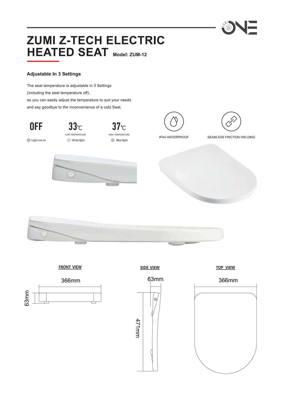 Toilet Z-Tech Electrical Heated Seat