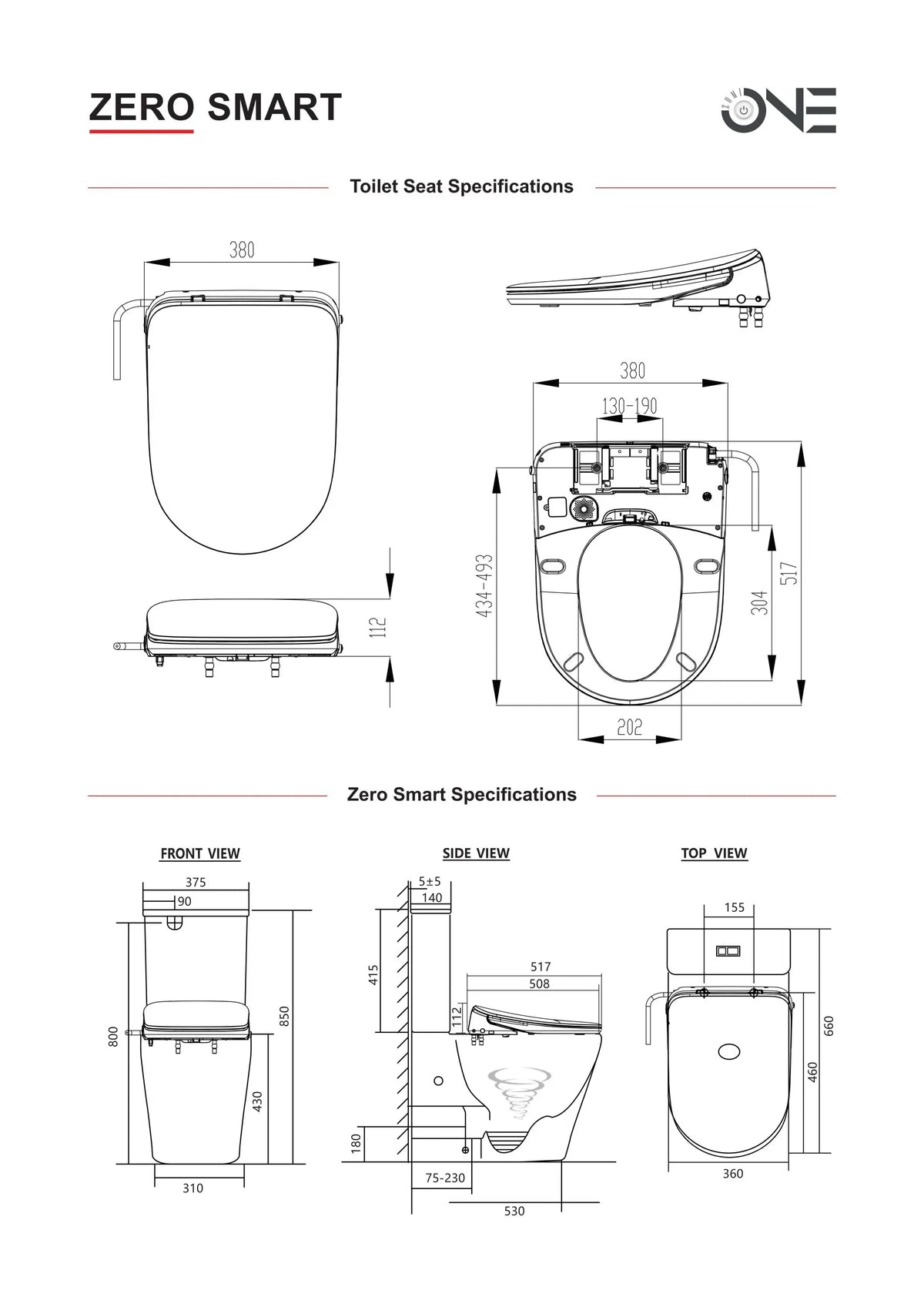 Raised Height Back To Wall Tornado Rimless Flush Toilet Suite with Smart Remote Bidet Seat - White (4 Star)