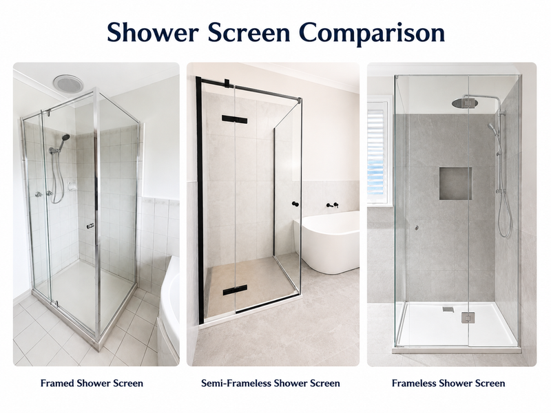 Framed vs Semi-Frameless vs Frameless Shower Screens: How to Choose the Right One