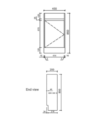 BV40 Compact Freestanding Vanity 465x260mm - Various Colours