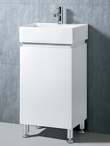 Narrow Vanity with Legs 480x350mm - Gloss White