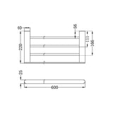 ECCO Brushed Gold Towel Rack