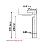 TBM05 Square Tall Basin Mixer - Various Colours