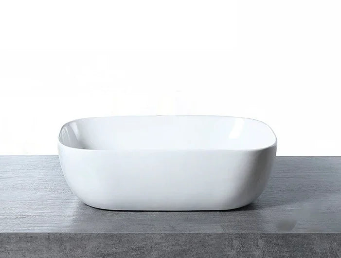 024MBS Gloss White Ceramic Basin 455x320x135mm - Melbourne Bathroom