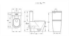 Raised Height Back To Wall Tornado Rimless Flush Toilet Suite with Soft Close Seat - White (4 Star)