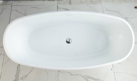 Coming Soon - Clara Oval Freestanding Bath with Overflow 1500mm - Gloss White