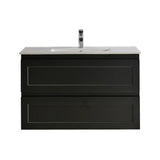 BV24WH Matt Black Shaker Fingerpull Wall Hung Vanity - 600 / 750 / 900 / 1200 / 1500mm