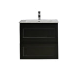 BV24WH Matt Black Shaker Fingerpull Wall Hung Vanity - 600 / 750 / 900 / 1200 / 1500mm