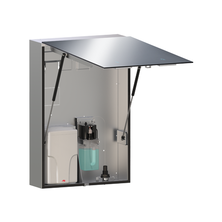 BTM SYSTEM – STAINLESS STEEL CABINET WITH FRAMELESS MIRROR, FOAM SOAP DISPENSER AND HIGH-SPEED HAND DRYER, VELARE™ COLLECTION (10-0663-2)