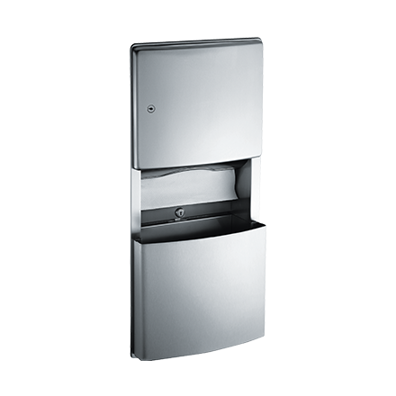 PAPER TOWEL DISPENSER & WASTE BIN 11.2L – RECESSED, ROVAL™ COLLECTION (10-204623)
