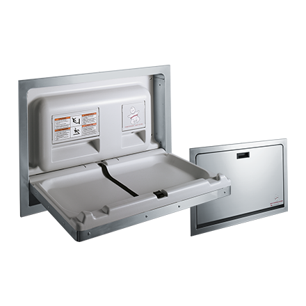 BABY CHANGE STATION, PARALLEL, FULL STAINLESS STEEL – RECESSED, ROVAL™ COLLECTION (10-9013)