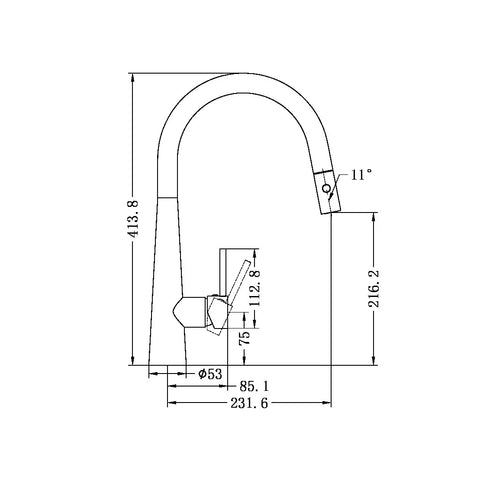 Dolce Kitchen / Laundry Sink Mixer with Pullout and Veggie Spray (two settings) - Various Colours