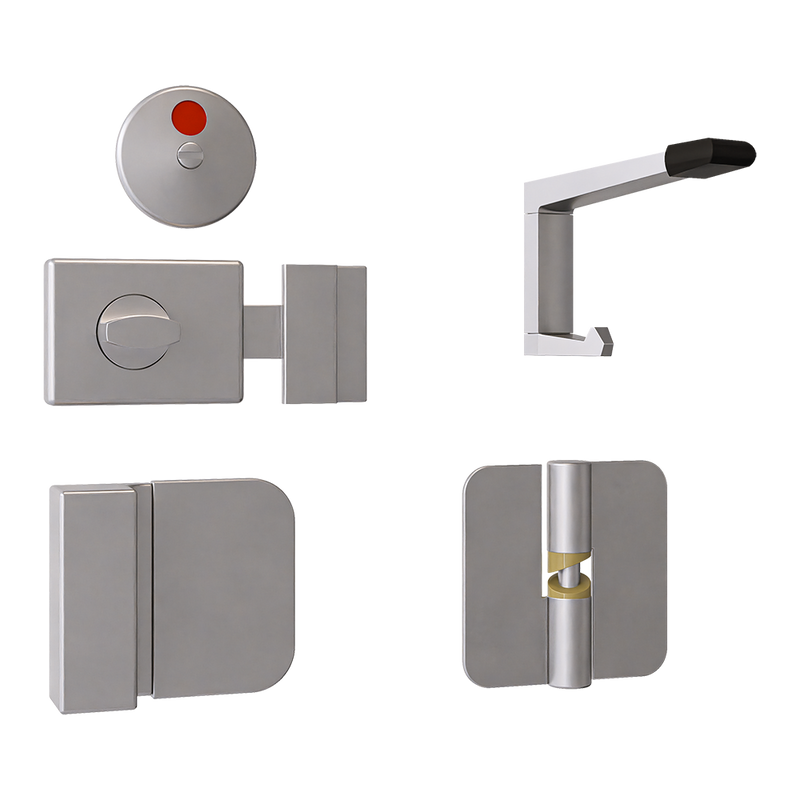 106C Gravity Hinge Kit in Satin Chrome Plate - 106C-RHHO3-300-202C-101C-SCP (Right Hand; Hold Open)