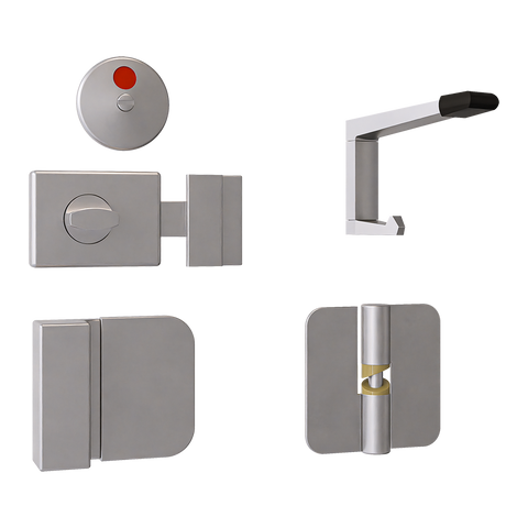 106C Gravity Hinge Kit in Satin Chrome Plate - 106C-RHHC3-300-202C-101C-SCP (Right Hand; Hold Closed)