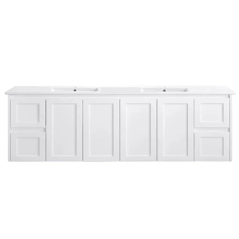 BV55WH (460mm Depth) Matte White Shaker Wall Hung Vanity - 600 / 750 / 900 / 1200 / 1500 / 1800mm