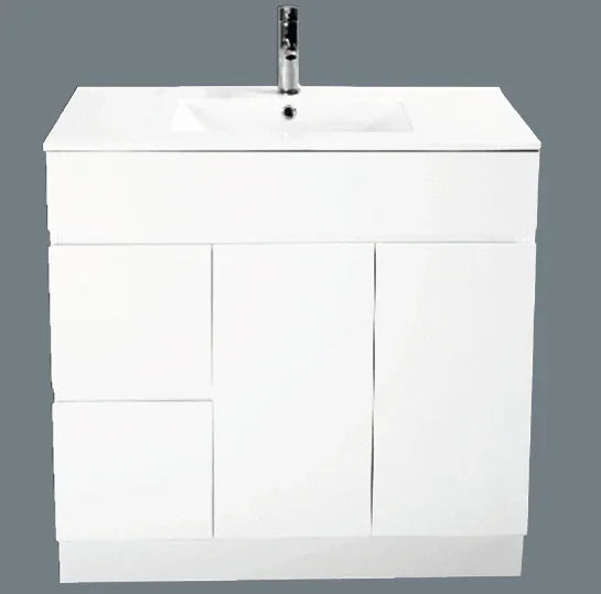 BV03 Gloss White Fingerpull Freestanding Vanity - 600 / 750 / 800 / 900 / 1000 / 1200 / 1500 / 1800mm