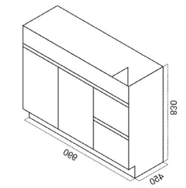 BV03 Gloss White Fingerpull Freestanding Vanity - 600 / 750 / 800 / 900 / 1000 / 1200 / 1500 / 1800mm