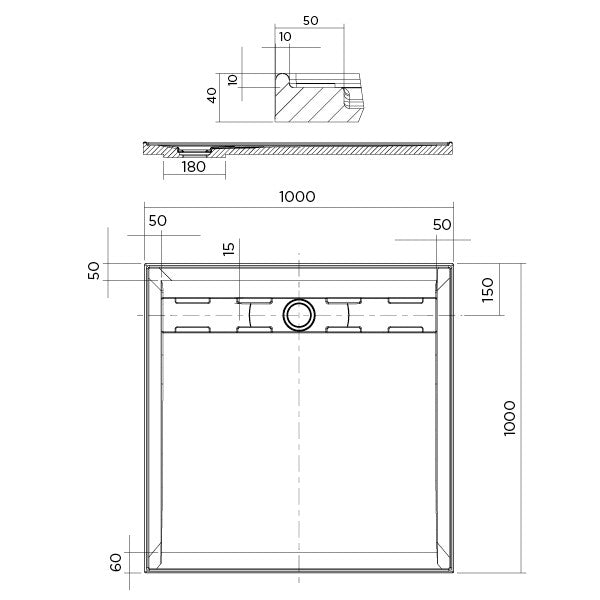 Urban Low Profile Polymarble Shower Base - Various Sizes