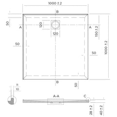 Profile Low Profile Polymarble Shower Base - Various Sizes