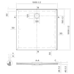 Profile Low Profile Polymarble Shower Base - Various Sizes
