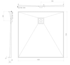 Builder Range Tile Shower Tray with Tile Insert Square Waste (Australian Made) - Various Sizes