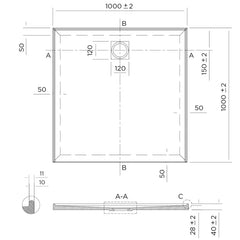 Profile Low Profile Polymarble Shower Base - Various Sizes