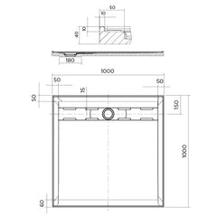 Urban Low Profile Polymarble Shower Base - Various Sizes
