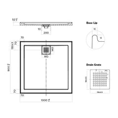 Eco Low Profile Polymarble Shower Base - Various Sizes