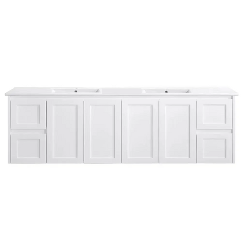 BV55WH (460mm Depth) Matte White Shaker Wall Hung Vanity - 600 / 750 / 900 / 1200 / 1500 / 1800mm